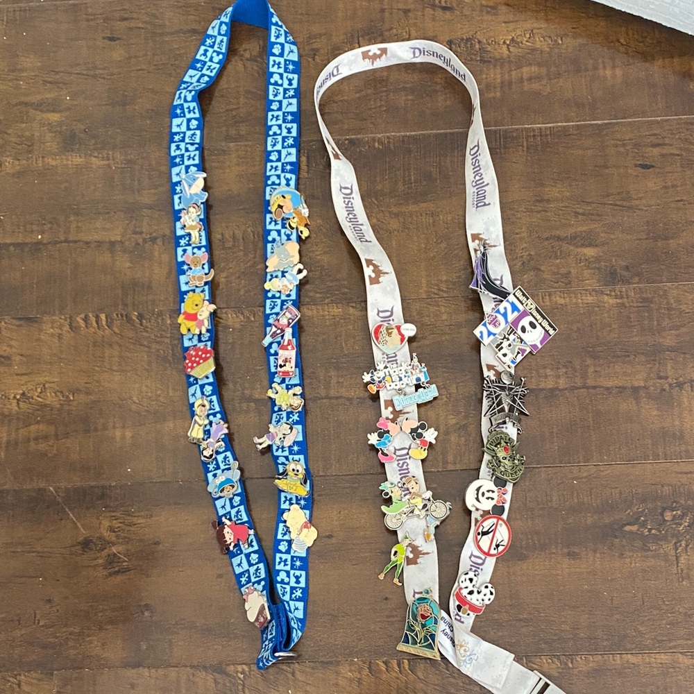 Disney Character Pin Trading Lanyards - Blue and White Collection